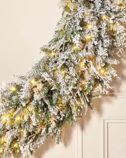 WeRChristmas Extra Large Wreaths|Decorated Wreaths^Pre-Lit Snow Flocked Natural Fir Majestic Wreath, 1.5 M