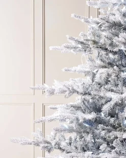 WeRChristmas Snow Flocked Christmas Trees|Pre Lit Christmas Trees^Pre-Lit Snow Flocked Spruce Christmas Tree, 7 Ft