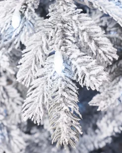 WeRChristmas Snow Flocked Christmas Trees|Pre Lit Christmas Trees^Pre-Lit Snow Flocked Spruce Christmas Tree, 7 Ft