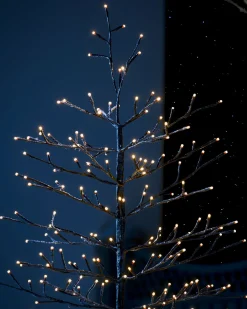 WeRChristmas Tree Silhouettes|Budget Christmas Trees^Pre-Lit Snow Flocked Twig Tree, 4 Ft