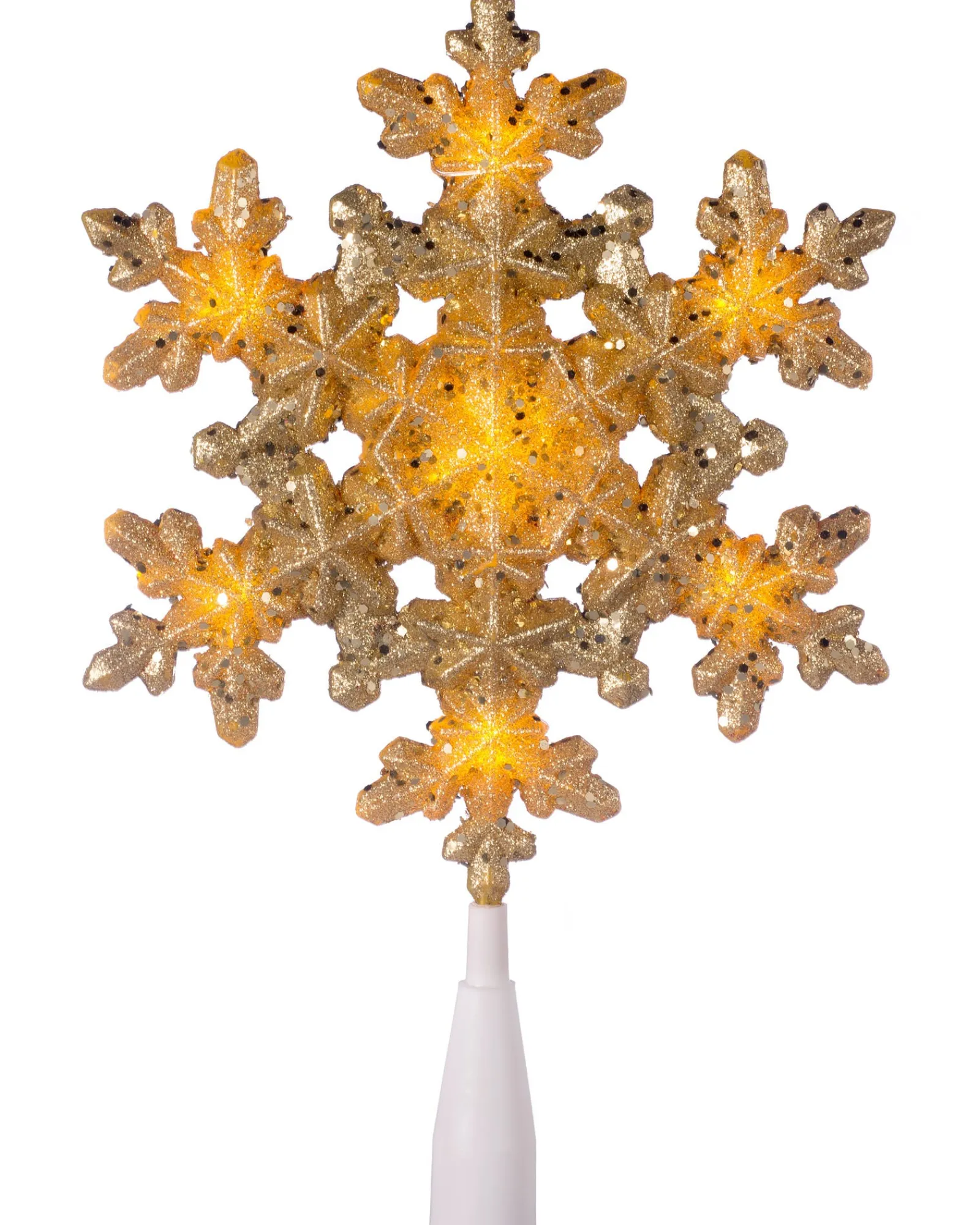 WeRChristmas Tree Toppers^Pre-Lit Snowflake Christmas Tree Topper, Gold, 29 Cm