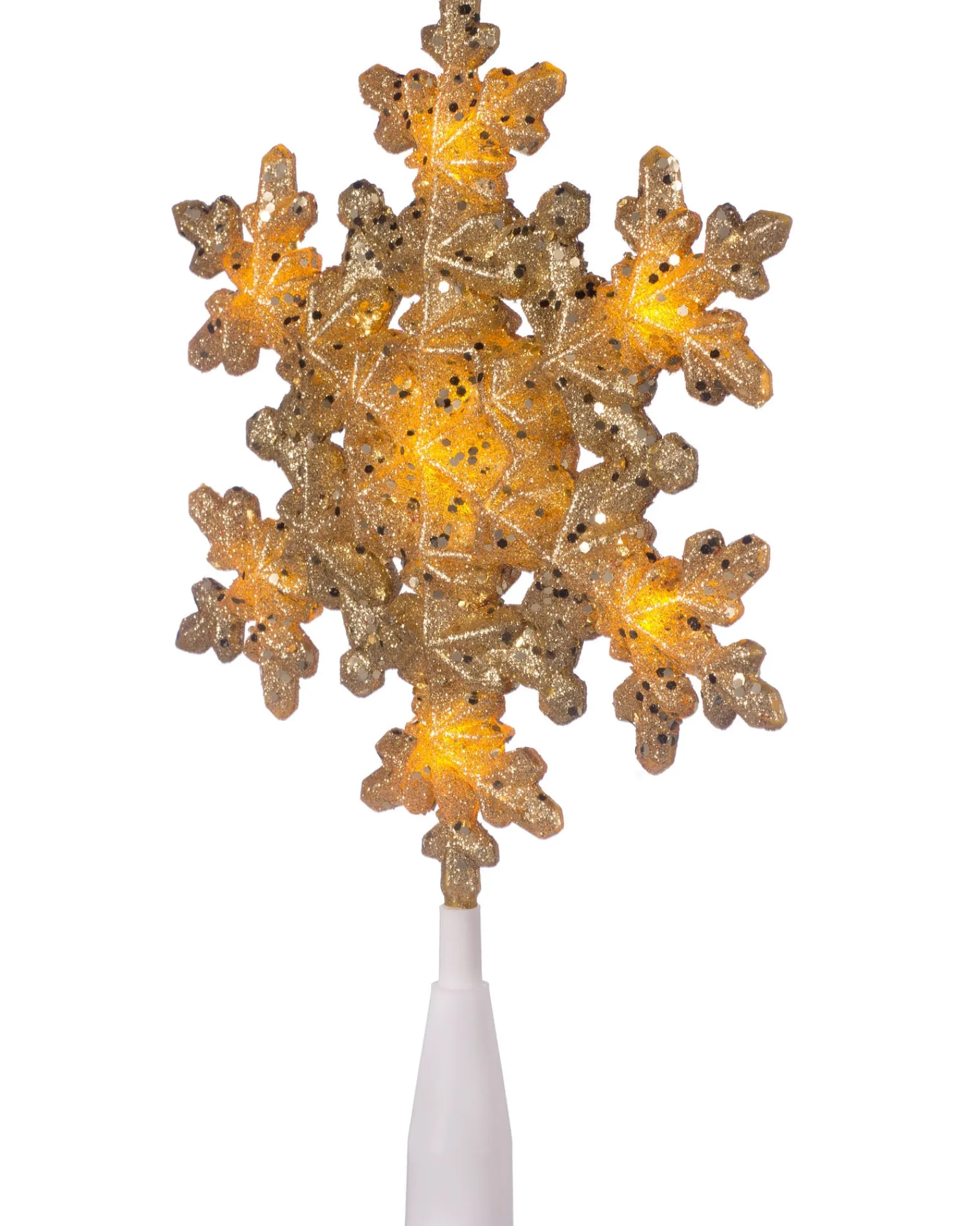 WeRChristmas Tree Toppers^Pre-Lit Snowflake Christmas Tree Topper, Gold, 29 Cm
