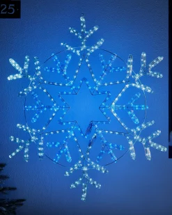 WeRChristmas Festive Star, Snowflake & Sign Lights^Pre-Lit Snowflake Rope Light Silhouette, 90 Cm