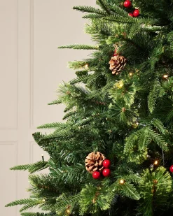 WeRChristmas Budget Christmas Trees|Pre Lit Christmas Trees^Pre-Lit Victorian Mixed Tip Berries & Pinecones Christmas Tree, 5 Ft