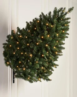 WeRChristmas Budget Christmas Trees|Pre Lit Christmas Trees^Pre-Lit Wall Mounted Tree, 3 Ft