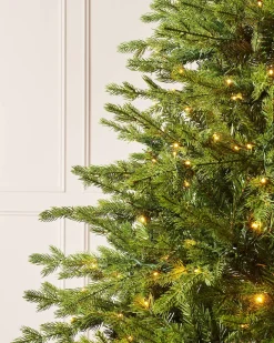 WeRChristmas Premium Christmas Trees|Pre Lit Christmas Trees^Pre-Lit Windsor Fir Christmas Tree, Dual Warm White, 8 Ft