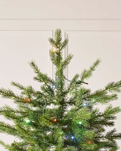 WeRChristmas Premium Christmas Trees|Pre Lit Christmas Trees^Pre-Lit Windsor Fir Christmas Tree, Dual Warm White, 8 Ft