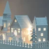 WeRChristmas Table Decorations^Pre-Lit Wooden Village Church Scene, 45 Cm