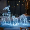 WeRChristmas Outdoor Lighted Reindeer^Reindeer Family Silhouette, 77 Cm