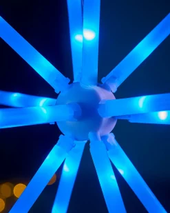 WeRChristmas Festive Star, Snowflake & Sign Lights^RGB LED Hanging Starburst Decoration, 56 Cm