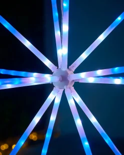 WeRChristmas Festive Star, Snowflake & Sign Lights^RGB LED Hanging Starburst Decoration, 56 Cm