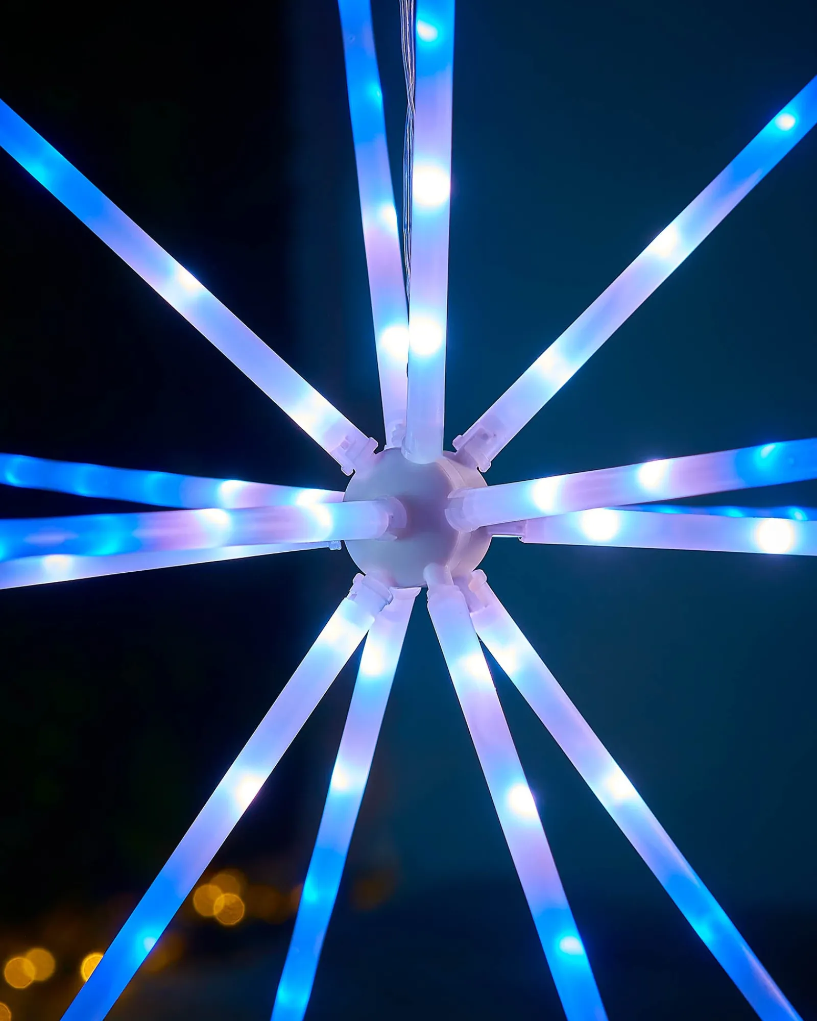 WeRChristmas Festive Star, Snowflake & Sign Lights^RGB LED Hanging Starburst Decoration, 56 Cm