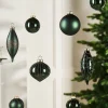 WeRChristmas Glass Baubles^Sage Green Glass Baubles, 20 Pack