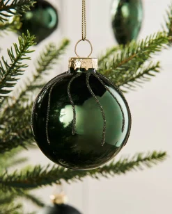 WeRChristmas Glass Baubles^Sage Green Glass Baubles, 20 Pack