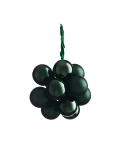 WeRChristmas Glass Baubles^Sage Green Glass Berry Cluster Baubles, 10 Pack