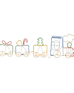 WeRChristmas Christmas Characters^Santa And Train Rope Light Silhouette, 200 Cm