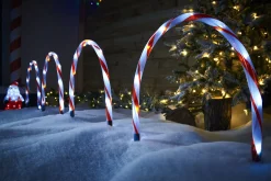 WeRChristmas Pathway Lights^Set Of 4 Candy Cane Arch Pathway Stake Lights, 50 Cm