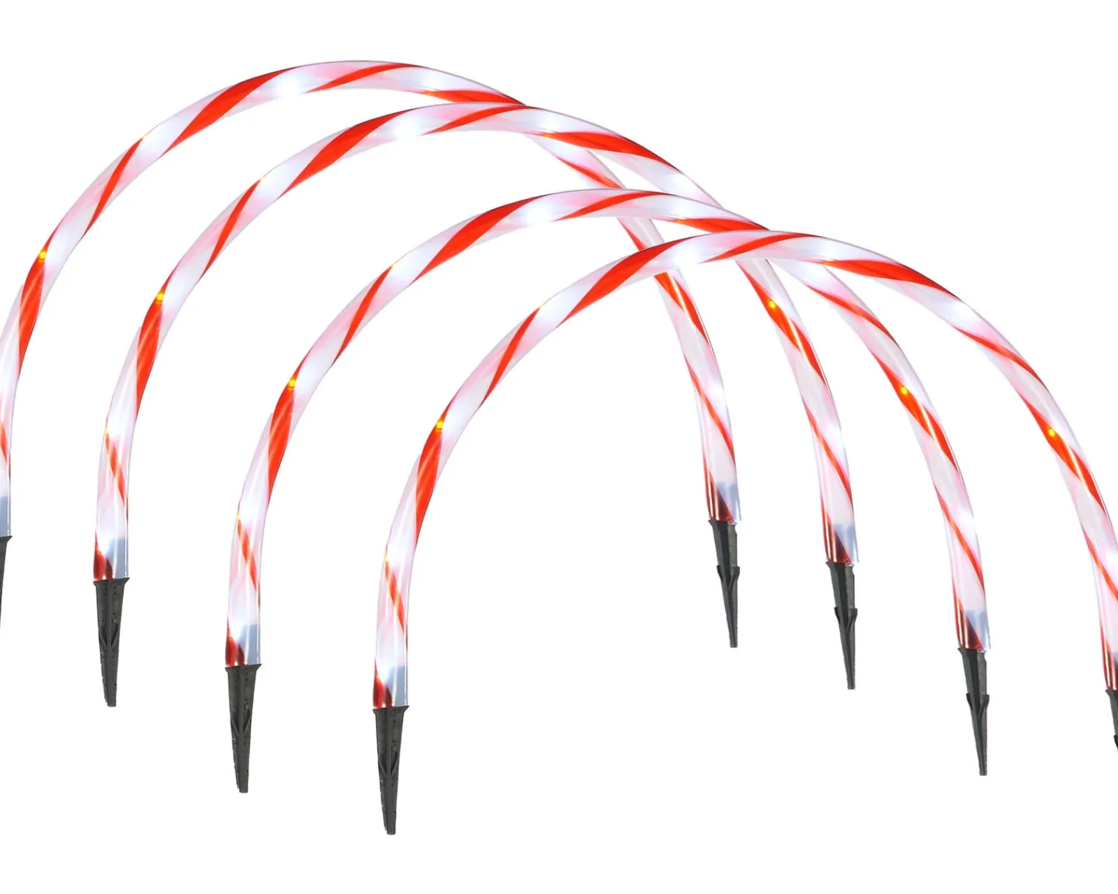 WeRChristmas Pathway Lights^Set Of 4 Candy Cane Arch Pathway Stake Lights, 50 Cm