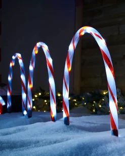 WeRChristmas Pathway Lights^Set Of 4 Candy Cane Arch Pathway Stake Lights, 50 Cm