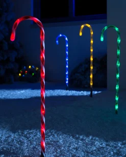 WeRChristmas Connectable Lights^Set Of 4 Connectable Candy Cane Pathway Lights, 75 Cm