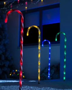 WeRChristmas Connectable Lights^Set Of 4 Connectable Candy Cane Pathway Lights, 75 Cm