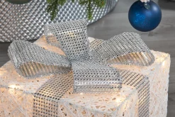 WeRChristmas Table Decorations^Set Of 3 Pre-Lit Gift Boxes, White, 25 Cm