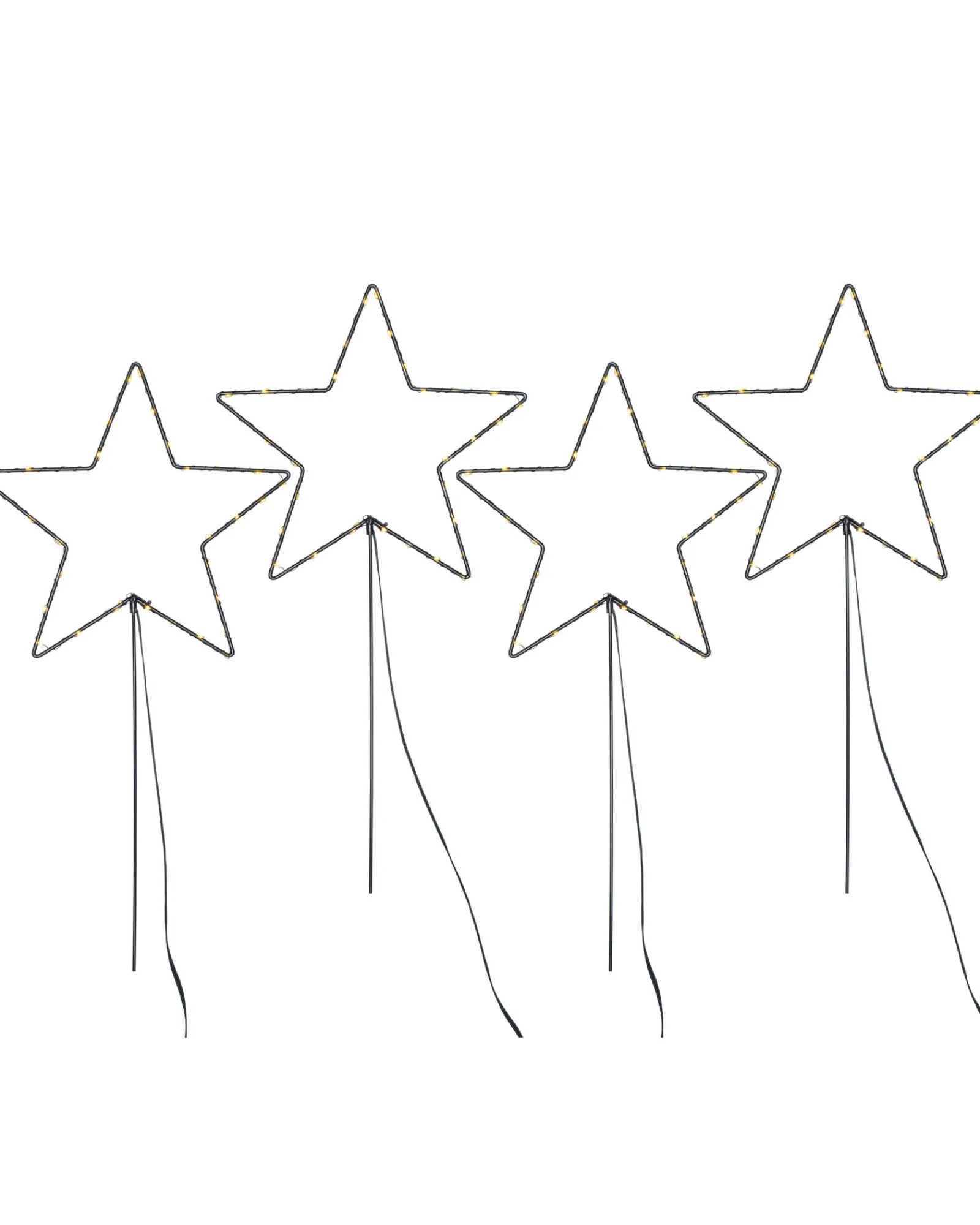 WeRChristmas Pathway Lights^Set Of 4 Pre-Lit Star Pathway Lights, 65 Cm