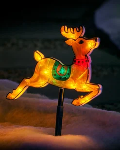WeRChristmas Pathway Lights^Set Of 4 Reindeer Silhouette Pathway Stake Lights, 26 Cm