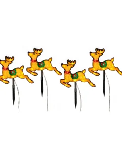 WeRChristmas Pathway Lights^Set Of 4 Reindeer Silhouette Pathway Stake Lights, 26 Cm