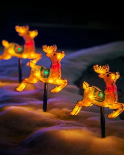 WeRChristmas Pathway Lights^Set Of 4 Reindeer Silhouette Pathway Stake Lights, 26 Cm