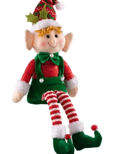 WeRChristmas Novelty|Figurines^Set Of 2 Sitting Elf Figurines, 46 Cm