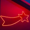 WeRChristmas Festive Star, Snowflake & Sign Lights^Shooting Star Neon Rope Light Silhouette, 70 Cm