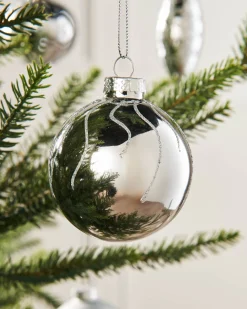WeRChristmas Glass Baubles^Silver Glass Baubles, 20 Pack