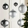 WeRChristmas Glass Baubles^Silver Glass Baubles, 6 Pack, 10 Cm