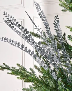WeRChristmas Flowers & Foliage|Flowers & Foliage^Silver Leaf Christmas Tree Spray, 84 Cm