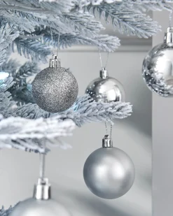 WeRChristmas Shatterproof Baubles^Silver Shatterproof Bauble, 50 Pack