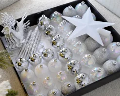 WeRChristmas Shatterproof Baubles^Silver Shatterproof Baubles Set, 50 Pack