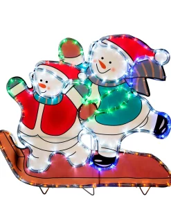 WeRChristmas Christmas Characters^Skating Snowmen Rope Light Silhouette, 52 Cm