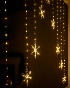WeRChristmas Window Silhouettes|Curtain & Net Lights^Snowflake Curtain Light String, 1.2 M