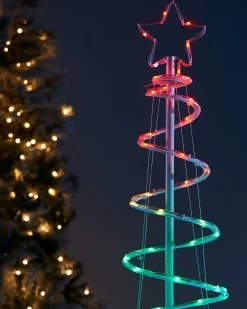 WeRChristmas Tree Silhouettes^Spiral Rope Light Christmas Tree Silhouette, 5 Ft