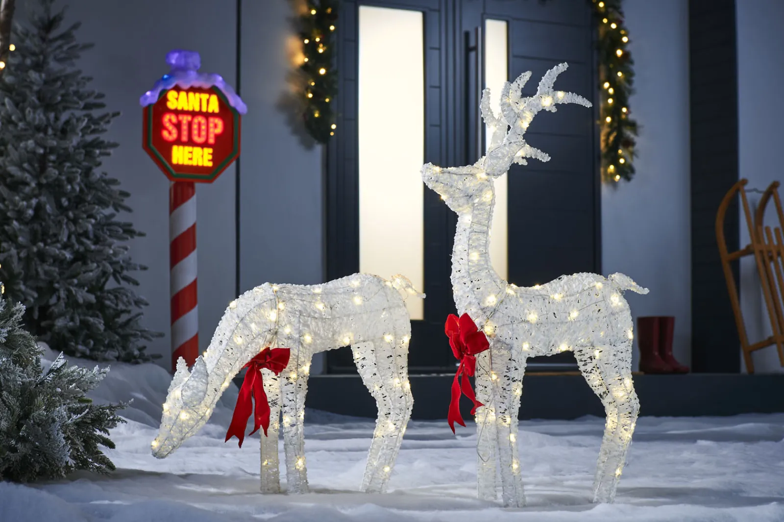 WeRChristmas Outdoor Lighted Reindeer^Stag & Deer Reindeer Silhouette, 90 Cm