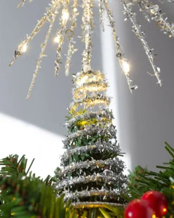WeRChristmas Tree Toppers^Starburst Christmas Tree Topper, Silver, 32 Cm