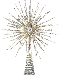 WeRChristmas Tree Toppers^Starburst Christmas Tree Topper, Silver, 32 Cm