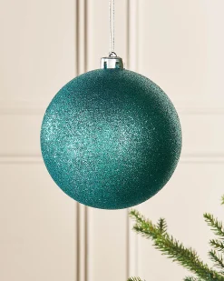 WeRChristmas Oversized Baubles|Shatterproof Baubles^Teal Large Glitter Shatterproof Bauble, 15 Cm