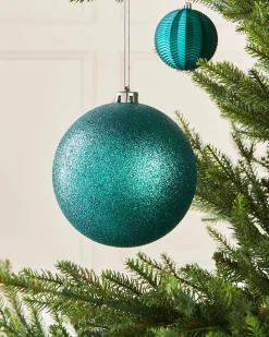 WeRChristmas Oversized Baubles|Shatterproof Baubles^Teal Large Glitter Shatterproof Bauble, 15 Cm