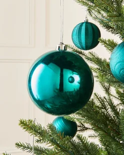 WeRChristmas Oversized Baubles|Shatterproof Baubles^Teal Large Gloss Shatterproof Bauble, 15 Cm
