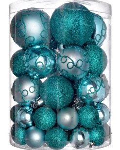 WeRChristmas Shatterproof Baubles^Teal Shatterproof Baubles, 50 Pack