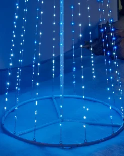 WeRChristmas Tree Silhouettes^Waterfall Christmas Tree, Blue/White, 2.1 M