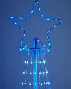 WeRChristmas Tree Silhouettes^Waterfall Christmas Tree, Blue/White, 2.1 M