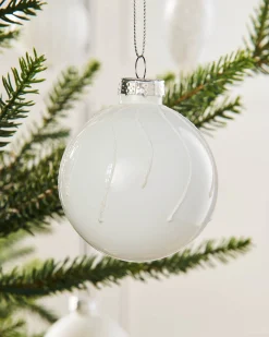 WeRChristmas Glass Baubles^White Glass Baubles, 20 Pack